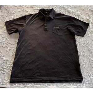 TravisMathew Polo Shirt Black Golf Tennis Embroidered Logo Polyester Mens Large